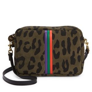 Clare V Midi Sac Army Pablo Cat Stripes Crossbody